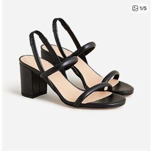 J. Crew Black Block Heel Sandals